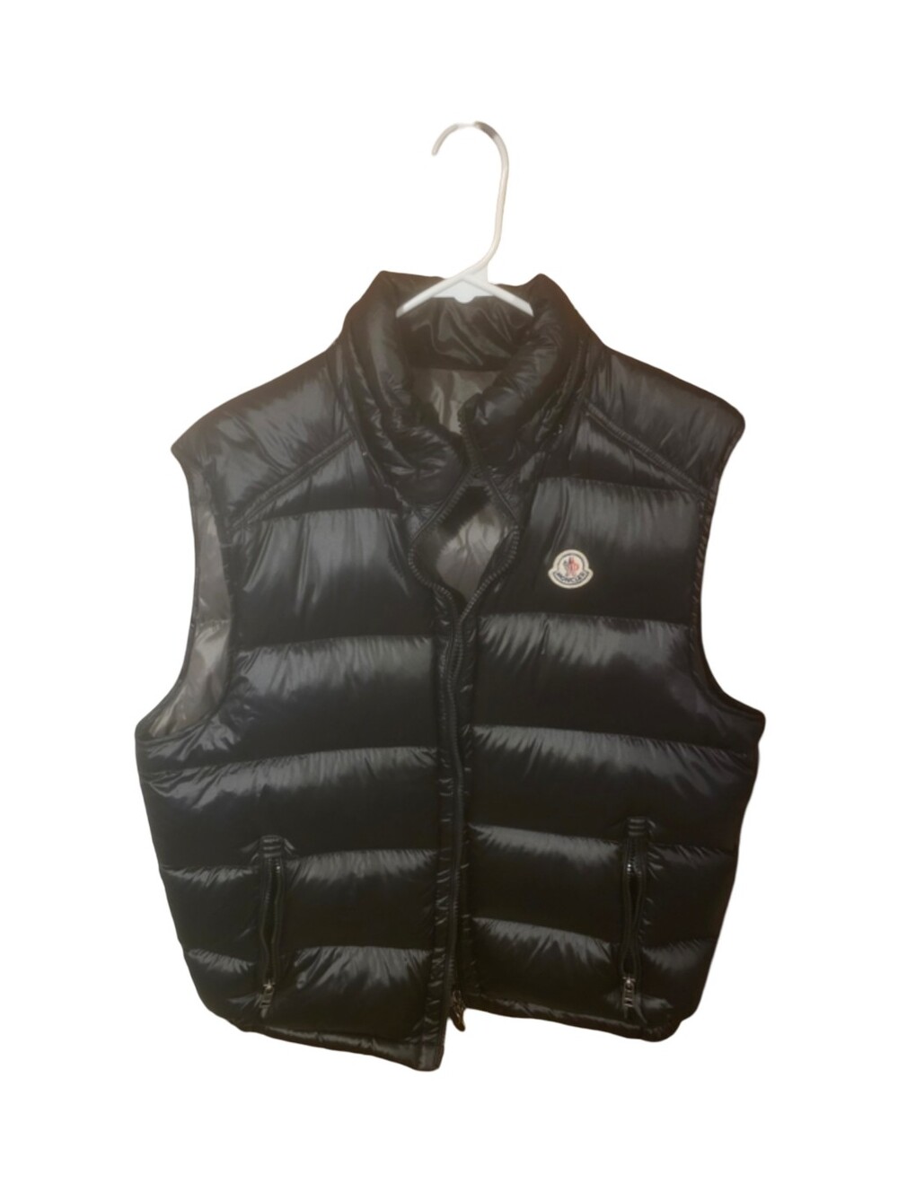 Moncler Black Quilted Down Puffer Vest with Logo Patch